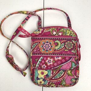 Vera Bradley Pink Floral Quilted Flap Mini Hipster Crossbody Bag